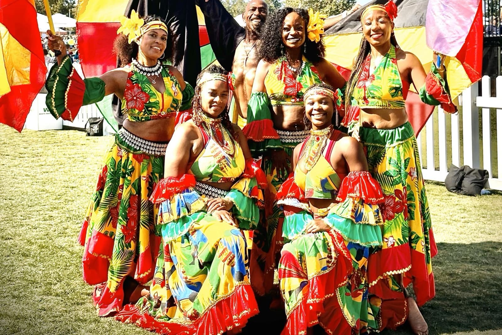 Dancers in traditional dress at an Ancient High Culture event